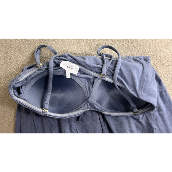 Soma Wknd Ultimate Support Strapless Maxi Dress Sz M Stone Blue Built In Bra - Picture 6 of 10